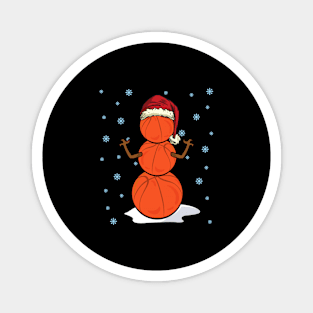 Christmas Basketball Snowman Gift Idea Magnet